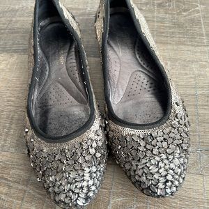 Donald J Pliner Studded Black Flats Size 7